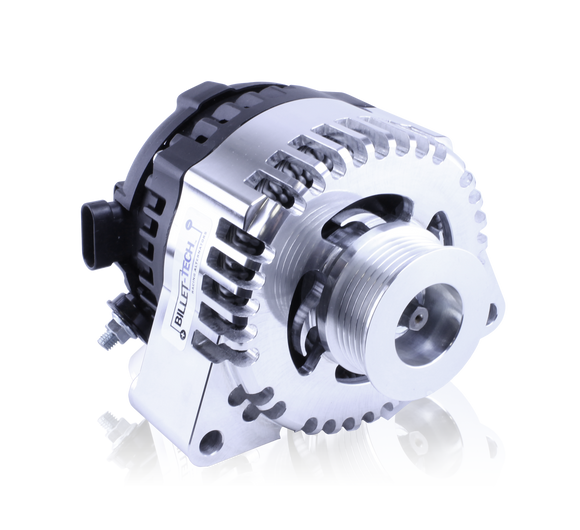 S Series Billet 240 AMP Racing Alternator For C5/C6 Corvette - One Wire, Self Exciting - Machined Finish