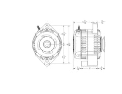 S Series Billet 170a racing alt - Early Ford - 1 wire - Black