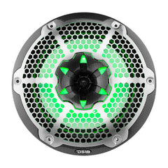 DS18 CF-10M HYDRO 10" 2-Way Audio Marine Speakers with Bullet Tweeter And Integrated RGB LED Lights Carbon Fiber