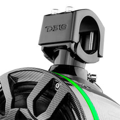 DS18 HYDRO CF-X8PRO 8" Compact Wakeboard Tower Speakers with Hybrid Mid-Range, Compression Driver Loudspeaker, RGB LED Lights, 500 Watts, Carbon Fiber Color, Speaker Cover Included,1 Pair