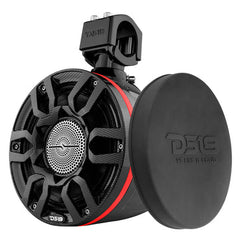 DS18 HYDRO CF-X8PRO 8" Compact Wakeboard Tower Speakers with Hybrid Mid-Range, Compression Driver Loudspeaker, RGB LED Lights, 500 Watts, Carbon Fiber Color, Speaker Cover Included,1 Pair