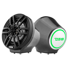 DS18 EN-JS6 6.5" Universal Flat Mount Kick Panel Speaker Pod Jet Ski, Jeeps, Motorcycles RGB LED Lights - 1 Pair No Speakers or Grills.