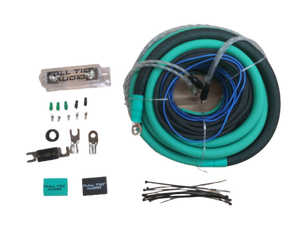 Full Tilt 1/0 Gauge AWG Teal/Black Amplifier/Amp Wire Kit