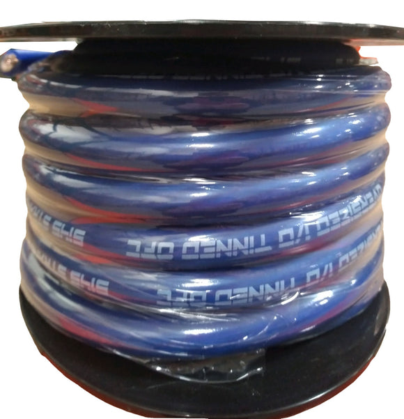 FULL TILT 1/0 BLUE 50' TINNED OFC OXYGEN FREE COPPER POWER/GROUND CABLE/WIRE