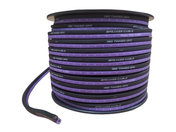 FULL TILT 16 GAUGE PURPLE/BLACK 100' TINNED OFC OXYGEN FREE COPPER SPEAKER WIRE