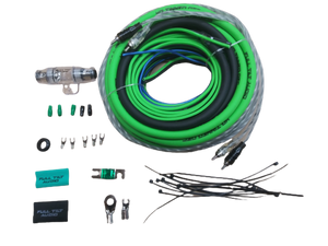 Full Tilt 4ga Gauge AWG Green/Black Amplifier/Amp Wire Kit