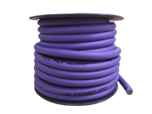 FULL TILT 4 GAUGE PURPLE 50' TINNED OFC OXYGEN FREE COPPER POWER/GROUND CABLE/WIRE