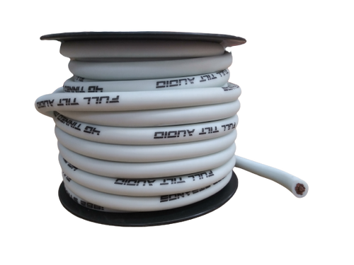 FULL TILT 4 GAUGE WHITE 50' TINNED OFC OXYGEN FREE COPPER POWER/GROUND CABLE/WIRE