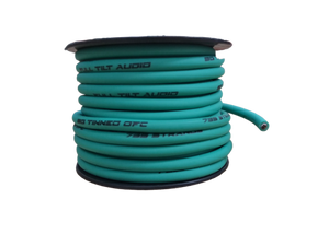 FULL TILT 8 GAUGE TEAL 50' TINNED OFC OXYGEN FREE COPPER POWER/GROUND CABLE/WIRE