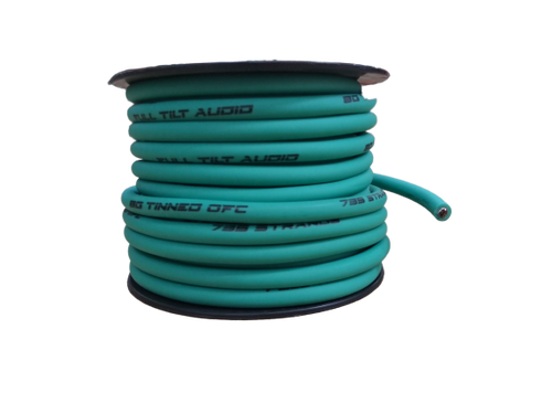 FULL TILT 8 GAUGE TEAL 50' TINNED OFC OXYGEN FREE COPPER POWER/GROUND CABLE/WIRE