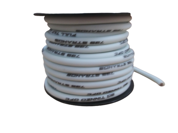 FULL TILT 8 GAUGE WHITE 50' TINNED OFC OXYGEN FREE COPPER POWER/GROUND CABLE/WIRE