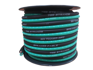 FULL TILT 8 GAUGE TEAL/BLACK 50' TINNED OFC OXYGEN FREE COPPER SPEAKER WIRE