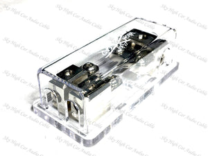 Sky High Car Audio (3) 4GA to (2) Separate 8GA Mini ANL Fused Distribution Block