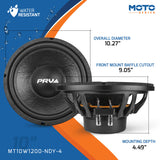 PRV Audio MT10W1200-NDY-4 10" PRO Audio Low Frequency Woofer
