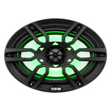 DS18 NXL-69/BK HYDRO 6X9" 2-Way Marine Speakers with Integrated RGB LED Lights 375 Watts Black