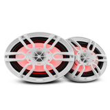 DS18 NXL-69/WH HYDRO 6X9" 2-Way Audio Marine Speakers with Integrated RGB LED Lights 375 Watts White