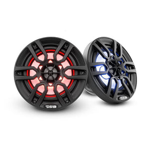DS18 HYDRO NXL-6/BK 6.5" 2-Way Marine Speakers with Integrated RGB LED Lights 300 Watts (Matte Black) (Pair)