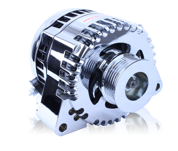 S Series Billet 240 AMP Racing Alternator For C5/C6 Corvette - One Wire, Self Exciting - Chrome Finish