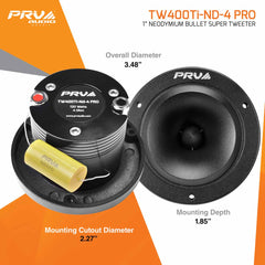 PRV Audio TW400Ti-Nd-4 PRO (PAIR) PRO Neodymium Tweeter
