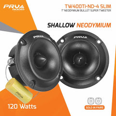 PRV Audio TW400Ti-Nd-4 SLIM (PAIR) Shallow Neodymium Tweeter