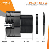 PRV Audio TW400Ti-Nd-4 v2 (PAIR) 1" Exit Neodymium Bullet Tweeter