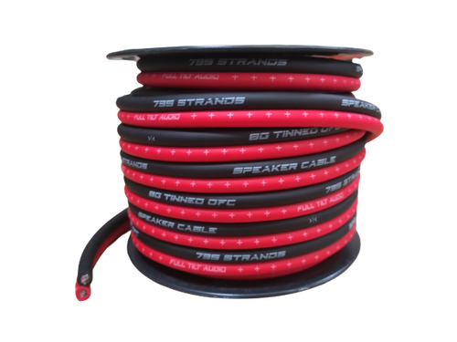 FULL TILT 8 GAUGE RED/BLACK 50' TINNED OFC OXYGEN FREE COPPER SPEAKER WIRE