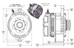 S Series 170 amp Racing alternator for 63-85 GM - 1 wire - BILLET finish