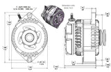 S Series 240 amp Racing alternator for 63-85 GM - 1 wire - BLACK ANODIZED