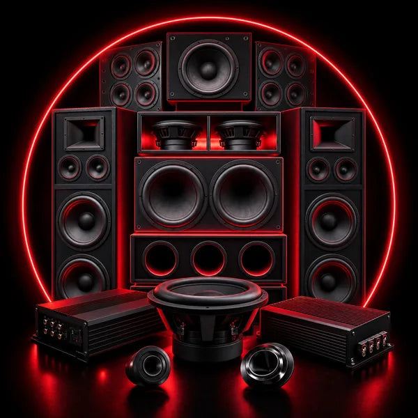 Graphic icon: brand shield and star — top car audio brands