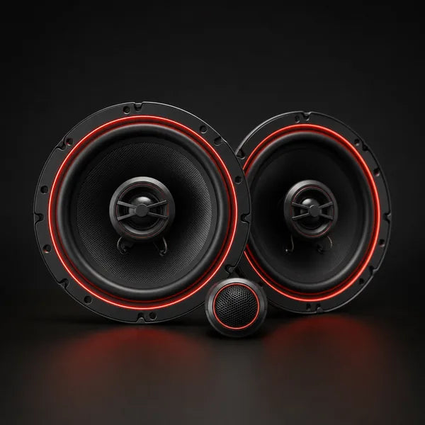 Graphic icon: component car speaker set — coaxial and component audio